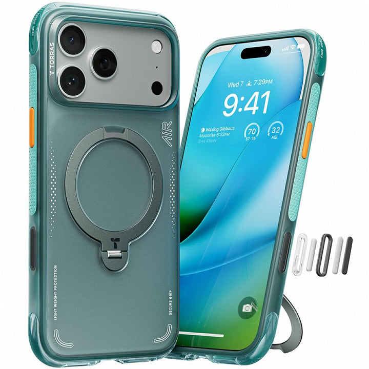 Torras Ostand Q3 Air Case for iPhone 17 Pro Max — MagSafe, Halbach N52SH Magnets
